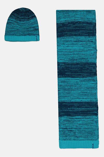 Body Glove Women 2 Pieces Textured Scarf And Beanie Set, Multicolor