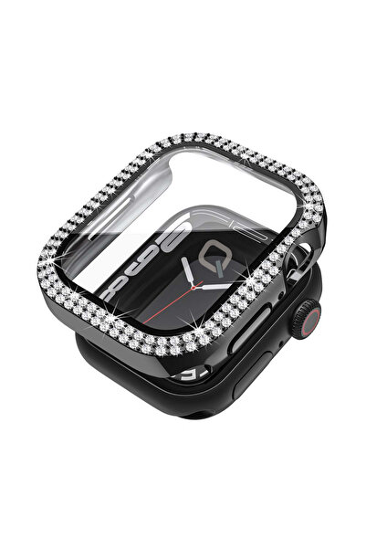 Quse Taşlı Kasa Koruyucu, Apple Watch Series 10/11 42mm ile Uyumlu Ekran Koru...