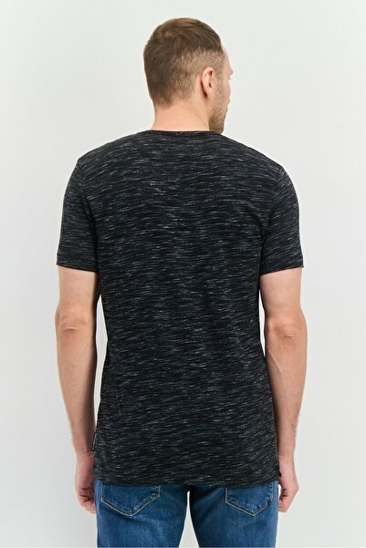 French Connection Men Crew Neck Short Sleeves Brand Logo T-Shirt, Heather Black