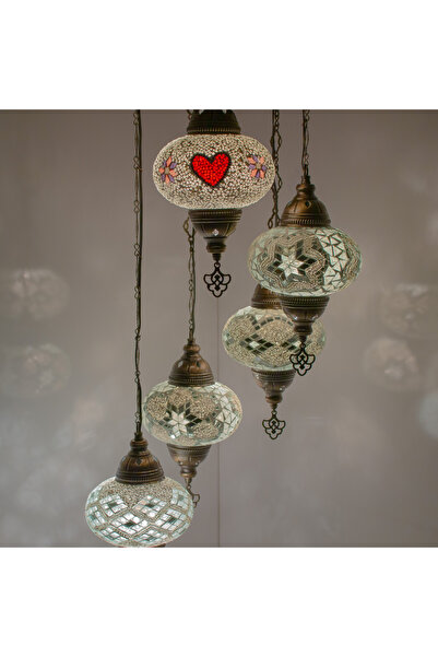 mosland home 13 Çeşit , Mozaik Lamba 5'li Osmanlı Otantik Renkli Camlı El Yap...