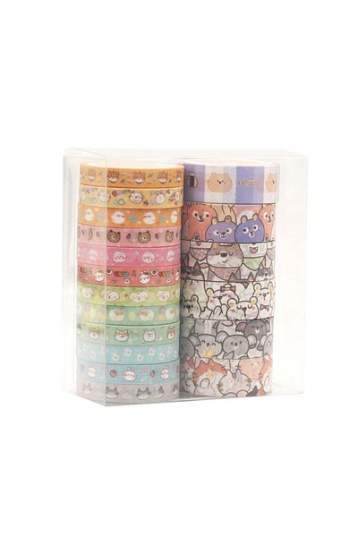 Choice Kawaii Animals 18 pcs/set Kawaii Animals Face Cartoon Washi Tape Set Masking Tapes Scrapbooking Diy