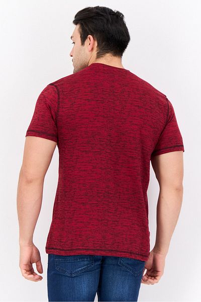 Company Eighty One Men Crew Neck Short Sleeve Heather T-shirt, Red