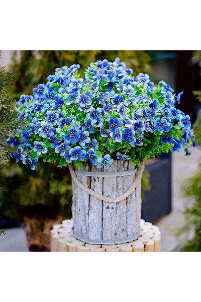 Choice 2pcs blue 2PC Outdoor UV Protection 7 Head Eucalyptus Violet Artificial Silk Screen Silk Flower Bund