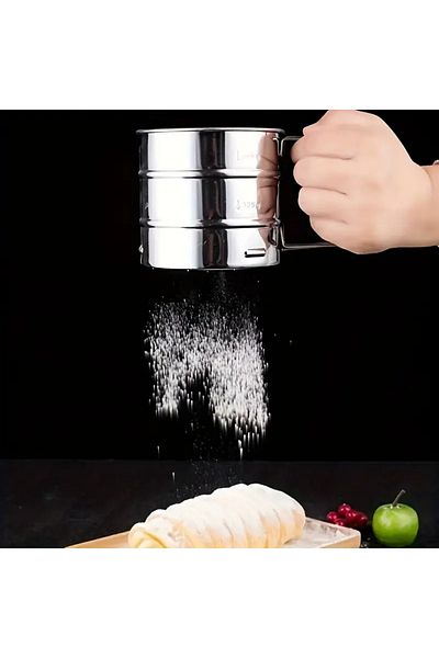 Layrol Metal Lux Stainless Steel Practical Flour Sieve Pastry Supplies, Stainless Steel Flour and Sugar Sieve