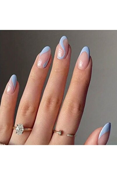 Accessories Vanilla Avenue Sevimli Badem Mavi Fransız Dalgalı Kendinden Yapış...