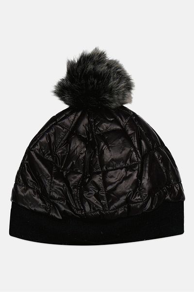 Body Glove Women Quilted Beanie Cap, Black