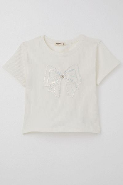 Breeze Crop T-Shirt για κορίτσια - Ηλικίες 9-14, Φιόγκος Ερμάριο με εκρού και αξεσουάρ