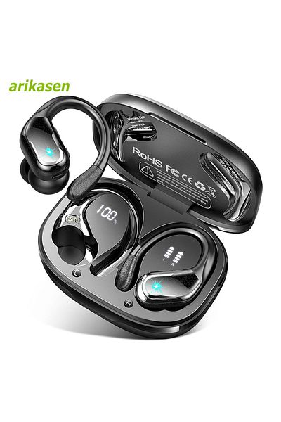 Choice black 75Hrs Bluetooth 5.3 Earphones IP7 Waterproof Wireless Headphones with ENC Noise Cancelling Mic