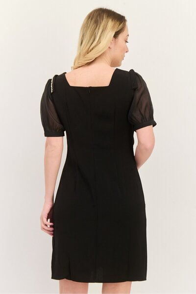 Steve Madden Women Solid Mini Dress, Black