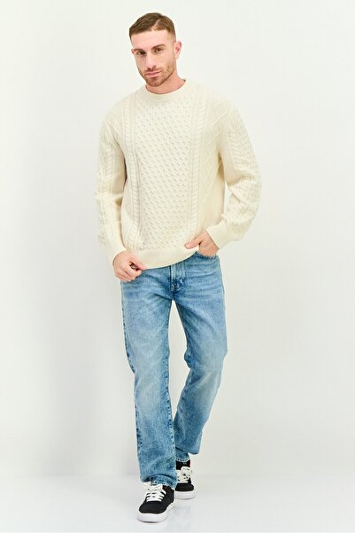 Gant Men Crew Neck Knitted Sweater, Cream