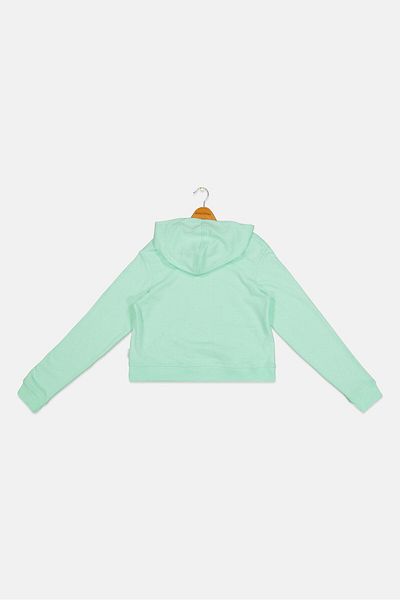 converse Kids Girl Long Sleeve Outdoor Hoodies, Green Combo