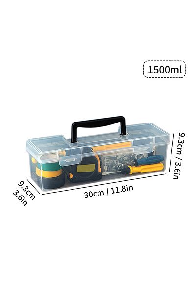 Choice Black 1500ml WORTHBUY Transparent Tool Storage Box With Handle Portable Sealed Dustproof Tools Stora