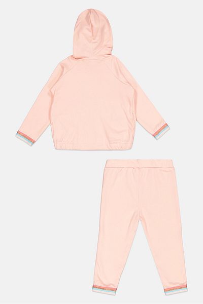 Body Glove Toddlers Girl 2 Pieces Long Sleeves Sweatshirt And Pants Set, Light Pink