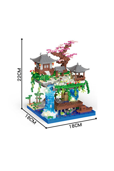 Choice3 with box big peach waterfall Taohuatan Lake Themed Micro Brick Building Blocks Set Adult Creative To