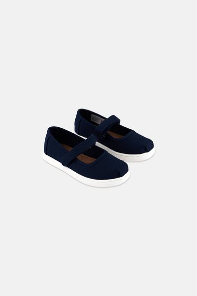 Toms Toddlers Girl Mary Jane Velcro Casual Shoes, Navy
