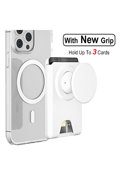 Choice محفظة مغناطيسية عالمية بيضاء من Grippopso مع مقبض هاتف قابل للتوسيع، ح...