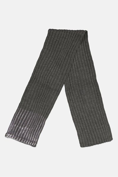 Body Glove Women Metallic Knitted Scarf 163 L X 24 H Cm, Grey