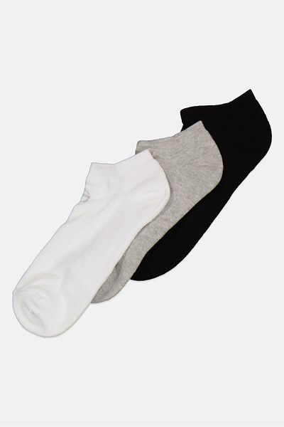 Sergio Tacchini Men 3 Pair Brand Logo Ankle Socks, White