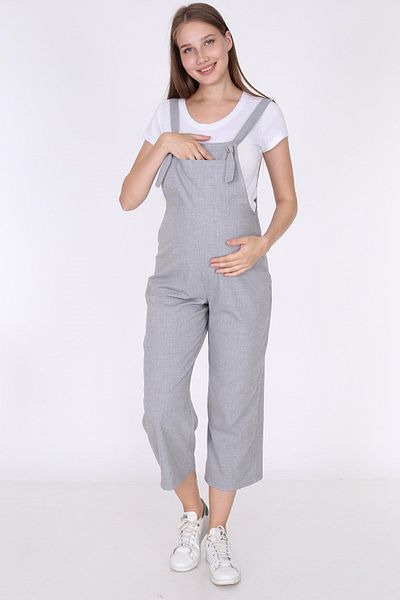 Luvmabelly 6100 Women's Gray Maternity Salopet