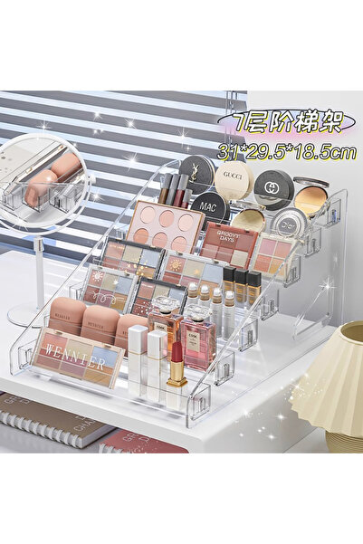 Choice 7ceng صندوق تخزين شفاف منظم مستحضرات التجميل حافظة عرض مستحضرات التجمي...