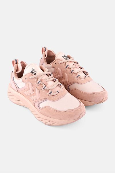 hummel Women Marathona Reach Lx Tonal Rib Lace Up Running Shoes, Rose Dust
