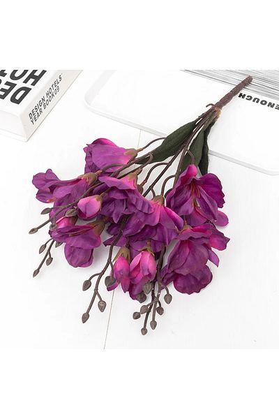 Choice Deep Purple Red Artificial Flowers Bride Bouquet Magnolia Home Decor Wedding Christmas Party Supplie