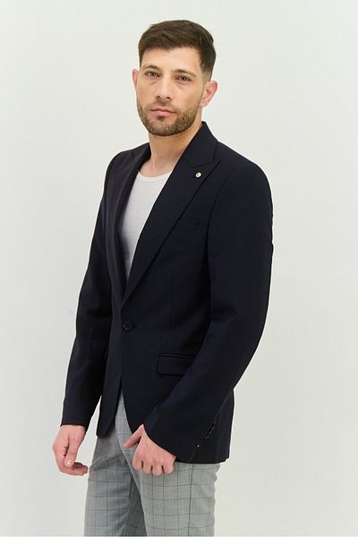 Twisted Tailor Men Regular Fit Solid Semi-formal Blazer, Navy