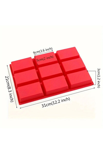 Choice red 1pc 9-Cavity Silicone Mini Loaf Pan for Baking Cake, Bread, Meatlo...