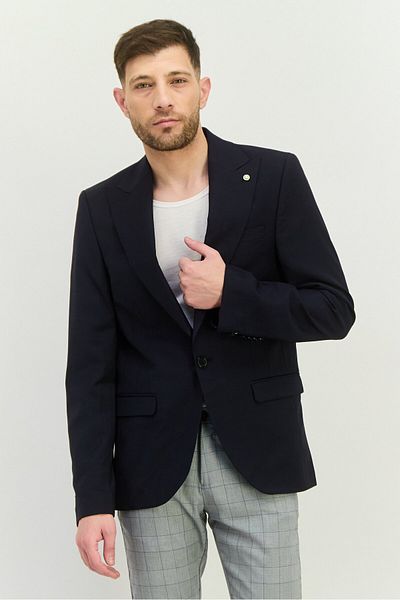 Twisted Tailor Men Regular Fit Solid Semi-formal Blazer, Navy