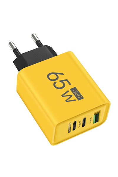 Choice Yellow EU 65W USB C Charger Fast Charging GaN Phone Charger Power Adap...