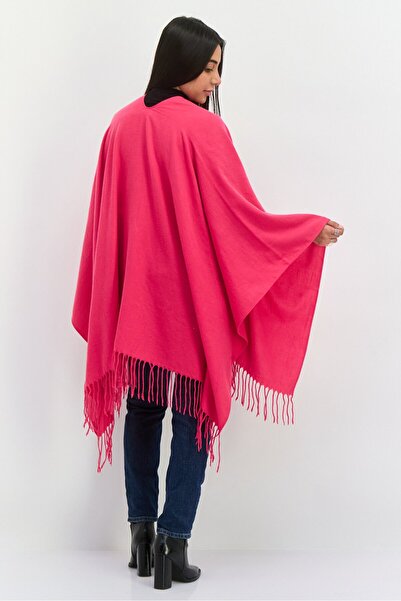 Adrienne Vittadini Women Solid Wrap Poncho, Fuchsia