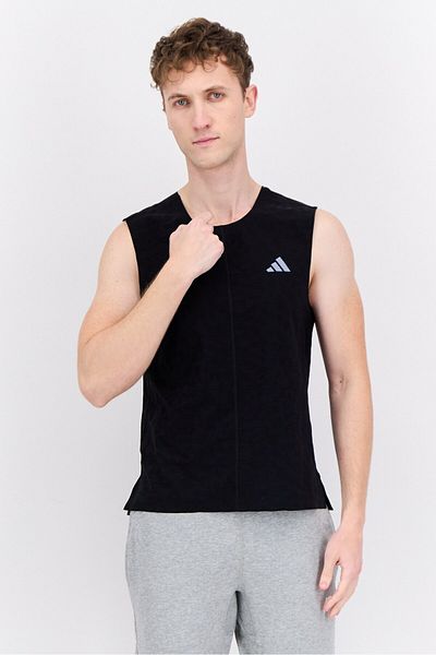 adidas Men Sportswear Fit Sleeveless Running Vest, Black