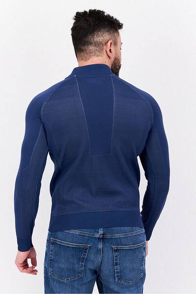 freesoul Men Brand Logo Bomber Jacket, Navy Blue