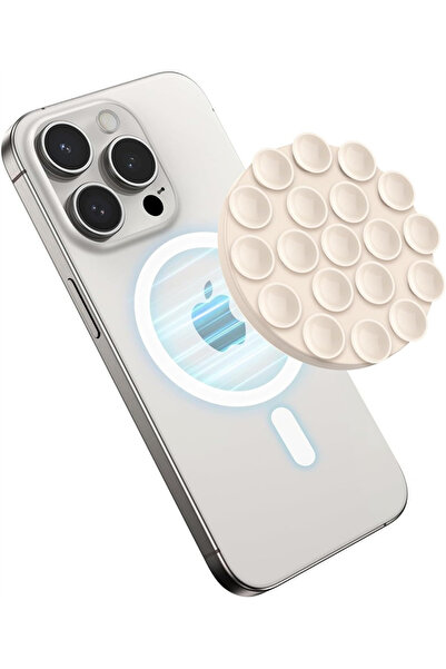Choice WHITE Hands Free Strong Magnetic Silicone Suction Cup Phone Grip Holde...