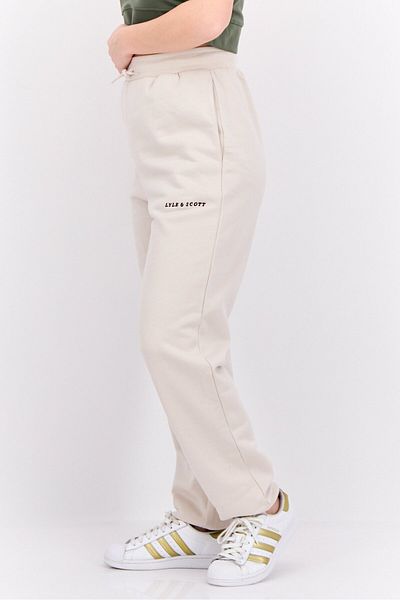 Lyle & Scott Women Regular Fit Embroidered Logo Sweatpants, Beige