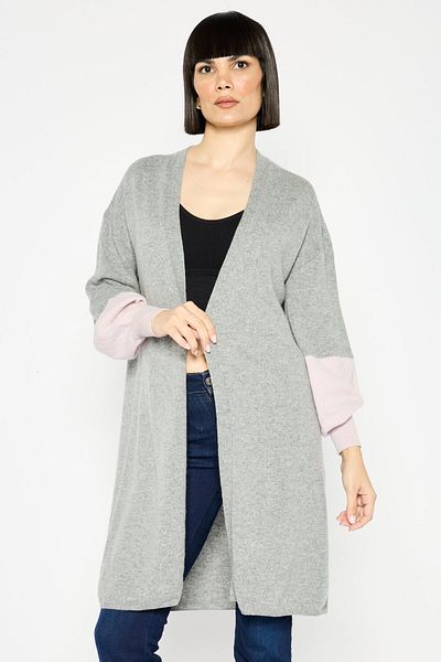 Emporio Armani Women Two-tone Cardigan, Grey
