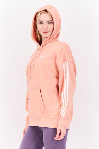 adidas Women Sportswear Fit Long Sleeve Outdoor Hoodie, Peach