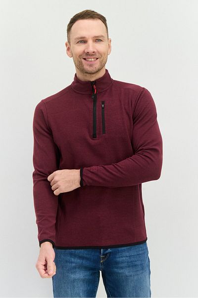 Avalanche Men Mock Neck Long Sleeves Heather Sweatshirt, Maroon