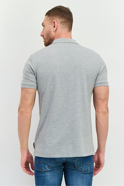 French Connection Men Regular Fit Textured Short Sleeves Polo Shirt, Light Grey