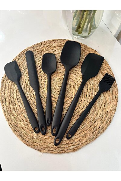 Coş Ev Mutfak Set of Six Fireproof Non-Stick Kitchen Pastry Silicone Egg Brush Spoon Knife Spatula Set