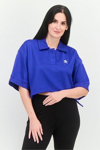 adidas Women Sportswear Fit Short Sleeves Outdoor Polo Shirt, Blue