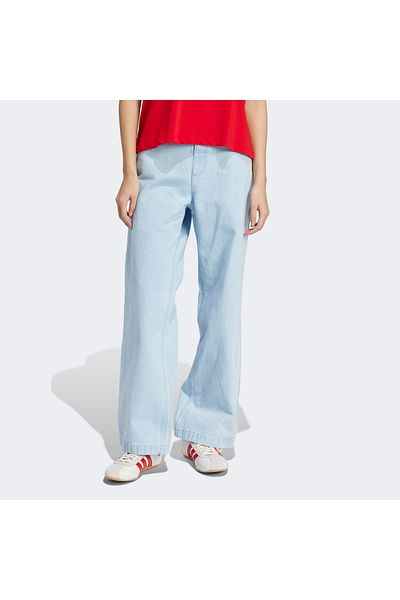 adidas Pantaloni albaștri pentru femei Premium Essentials Denim