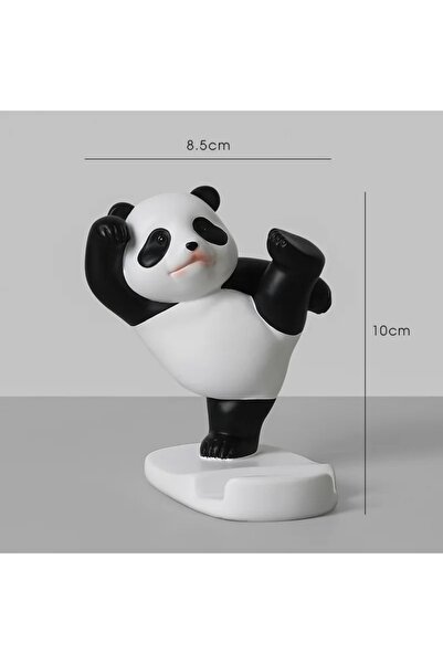 Choice B Panda Figurines For Interior Universal Cell Mobile Phone Stand Holder Modern Resin Sculpture Stat.