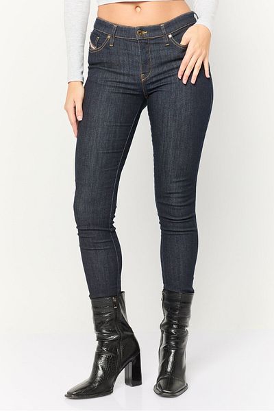 Diesel Women Super Skinny Fit Solid Stretchable Denim Jeans, Navy
