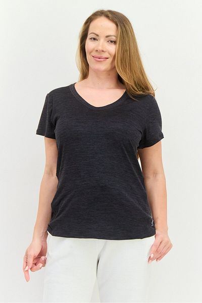 Head Women Sportswear Fit Short Sleeves Training Top, Heather Black