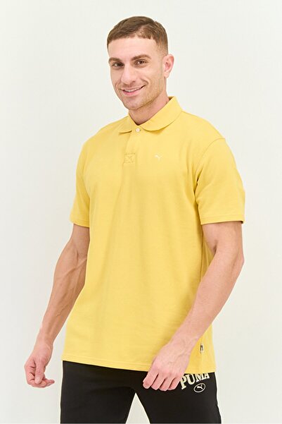 Puma x Select Men Sportswear Fit Short Sleeve Outdoor Polo Shirt, Yellow