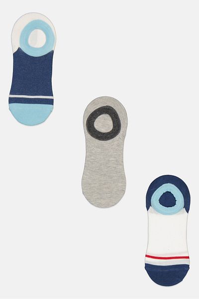RBX Men 3 Pairs Heather Round Invisible Socks, Multicolor