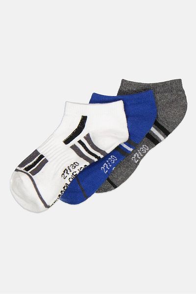 Sergio Tacchini Kids Boy 3 Pair Brand Logo Ankle Socks, Blue