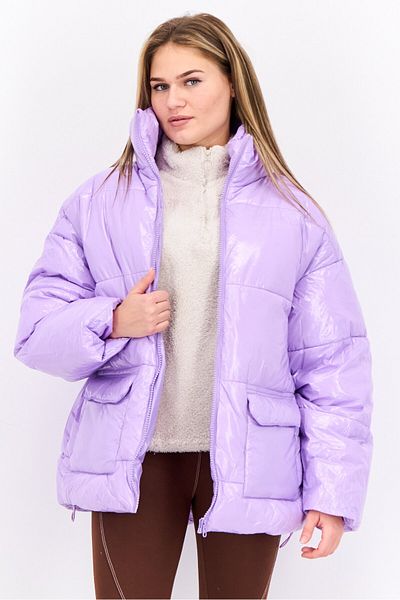 collusion Women Plain Puffer Jacket, Lavender