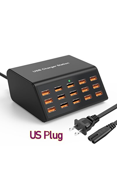 Choice شاحن USB متعدد الوظائف 100 وات 15 منفذًا بمقبس أمريكي 100 وات، 15 منفذ...